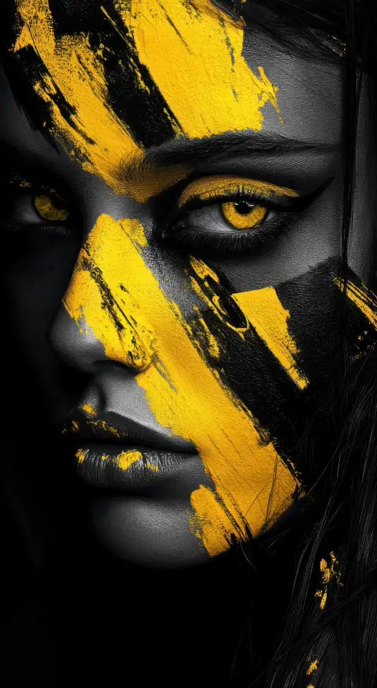 Website Design & Development Toronto, Canada | Lines & Beyond 2 Face painting art | yellow and black theme | AI generated image