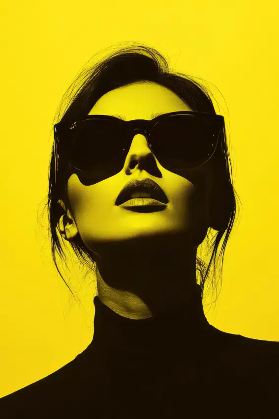 Pop art photography | yellow and black theme | AI generated image