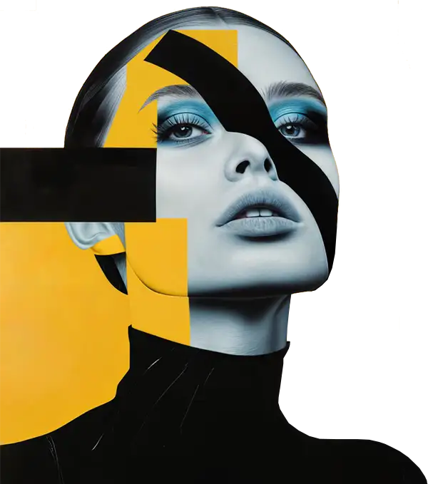 a head of a woman in pop art style | AI generated image
