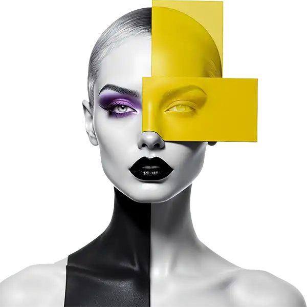 a head of a woman in pop art style | AI generated image