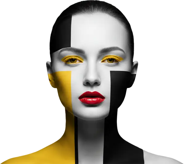 Face painting art | yellow and black theme | AI generated image