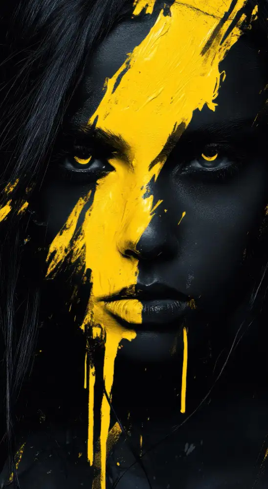 Website Design & Development Toronto, Canada | Lines & Beyond 3 Face painting art | yellow and black theme | AI generated image