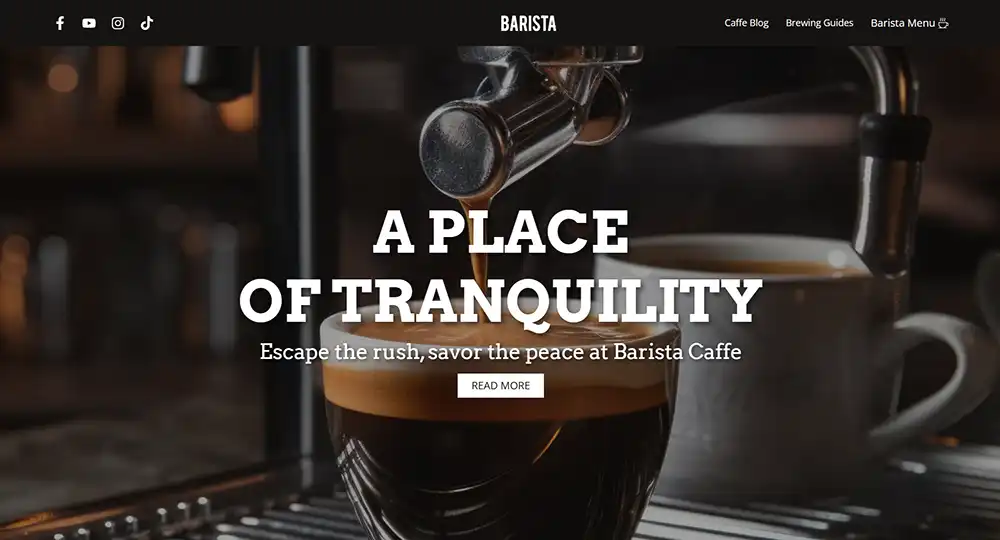 Barista Cafe website design cover image | Best Website Design in Vancouver