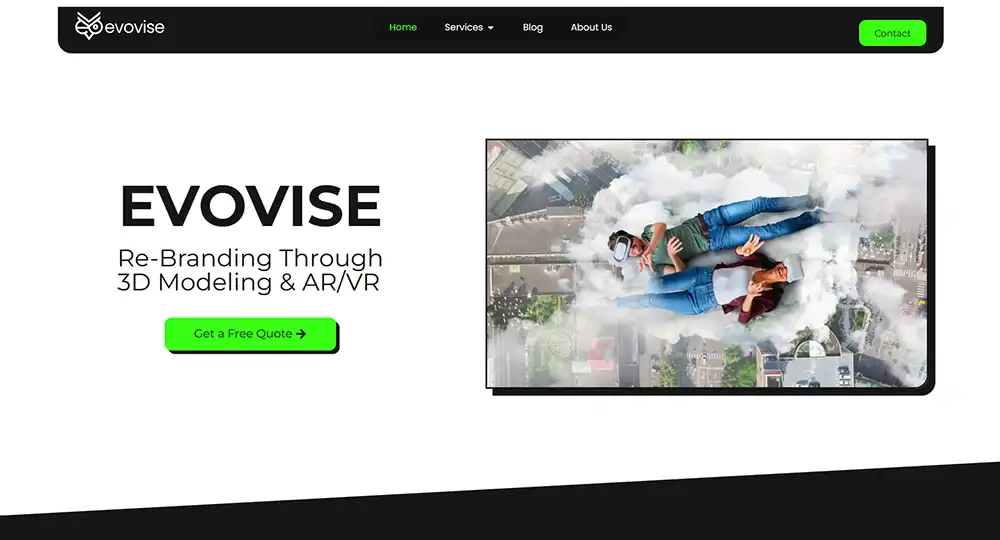 Evovise 3D modeling & AR/VR website design cover image | Best Website Design in Montreal Quebec