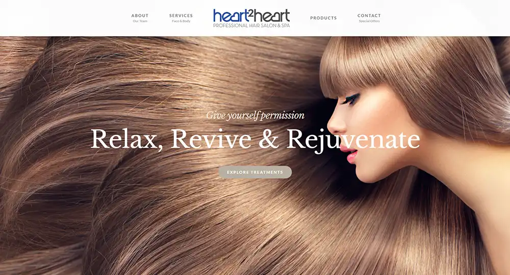 Heart2Heart hair salon & Spa website design cover image | Best Website Design in Toronto