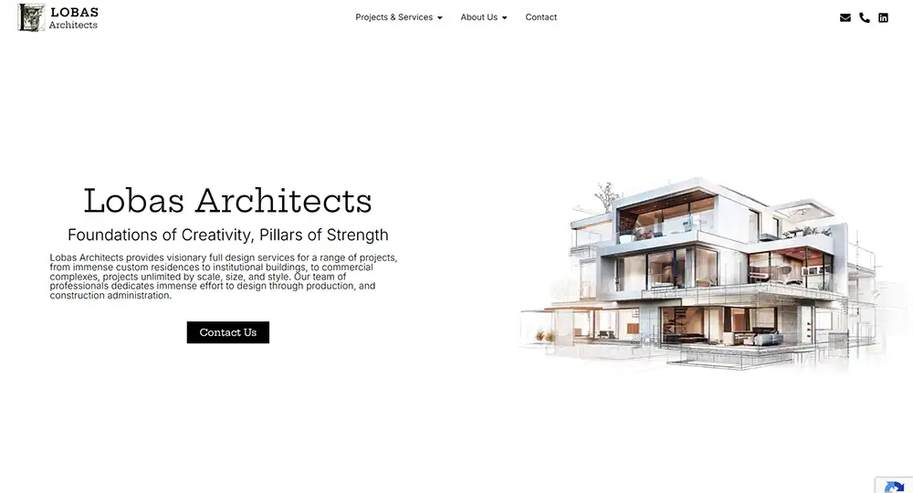 Lobas Arc architect and interior website design cover image | Best Website Design in USA
